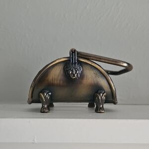 Vintage 1980s House Of Lloyd Brass Lion  Mini Log Holder/Coaster Holder